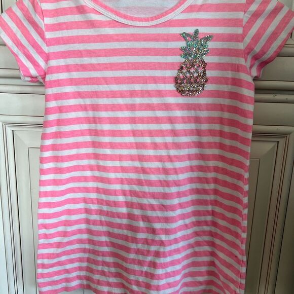 Girls' T-shirt dress with sequin pineapple Sz 4 - Picture 7 of 8